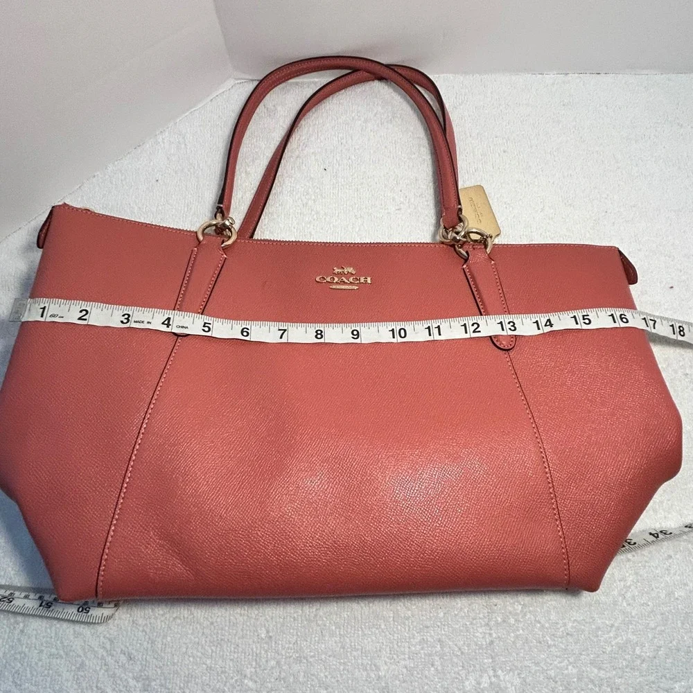 Coach Ava Tote Coral Pink Crossgrain Leather Shoulder Bag F57526 Gold Hardware